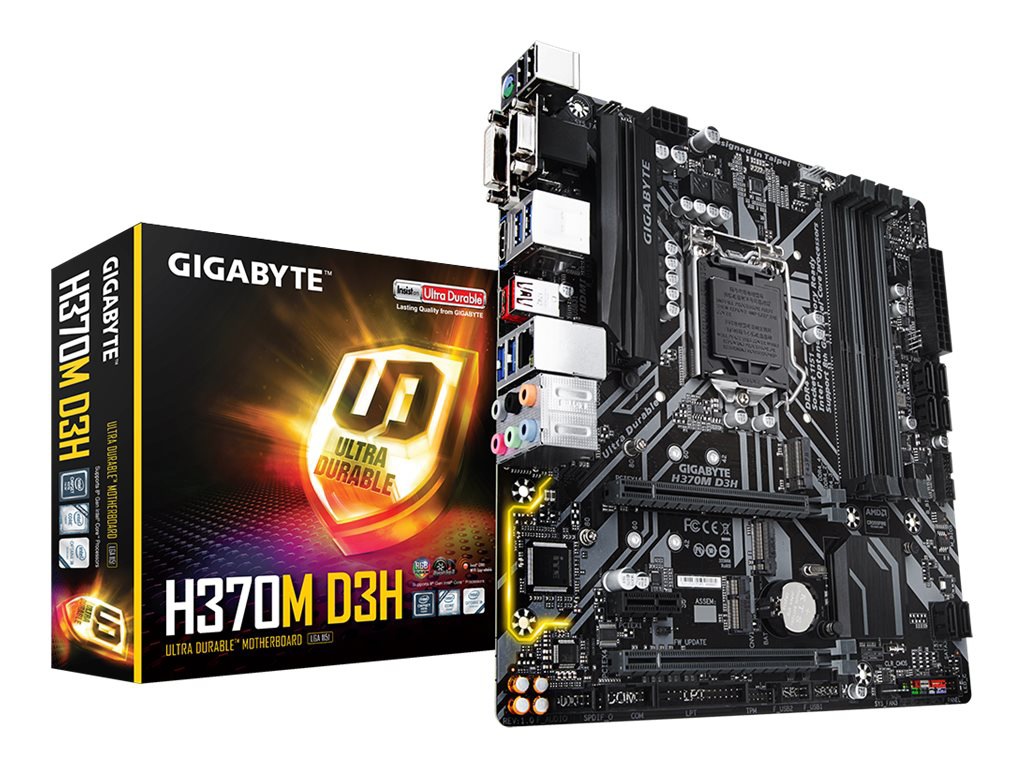 Thumbnail 4 of 5 for Gigabyte H370M D3H - 1.0 - motherboard - micro ATX - LGA1151 Socket - H370