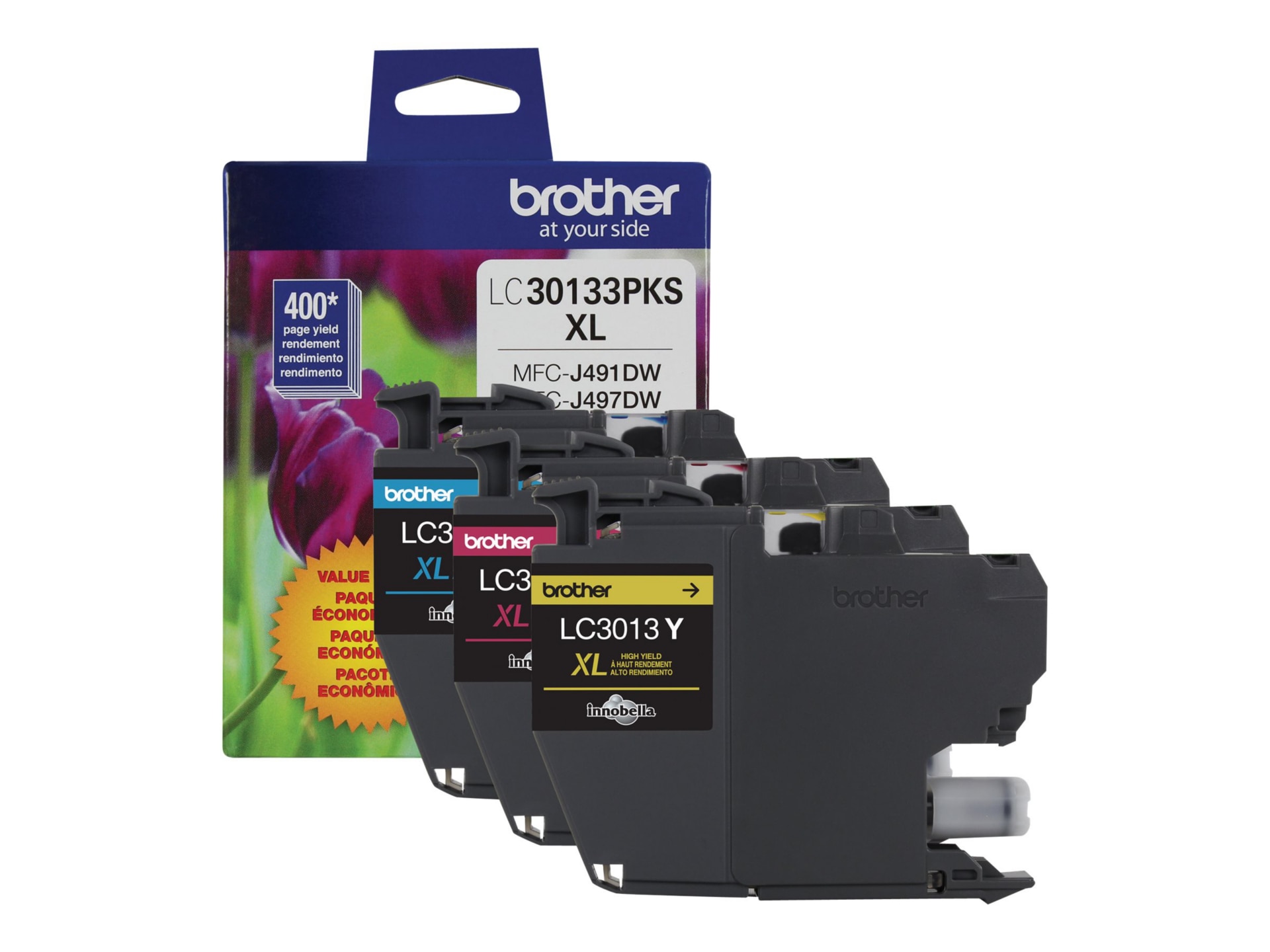 Brother LC30133PKS - 3-pack - High Yield - yellow, cyan, magenta - original - ink cartridge