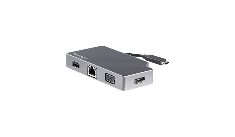 StarTech.com USB C Multiport Adapter to 4K HDMI/VGA/PD/GbE Mini Travel Dock