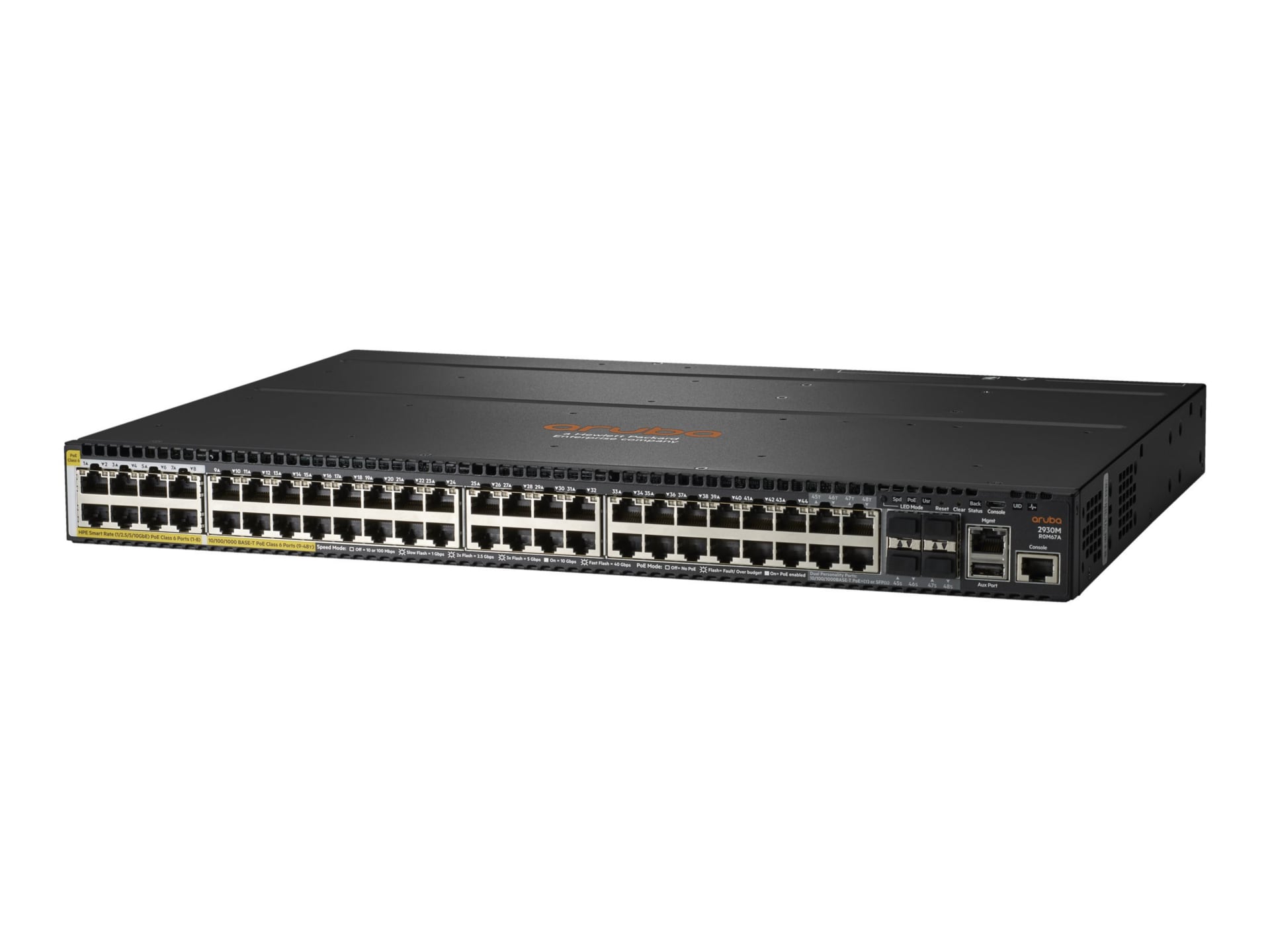 HPE Aruba 2930M 40G 8 HPE Smart Rate PoE Class 6 1-slot Switch - switch - 48 ports - managed - rack-mountable