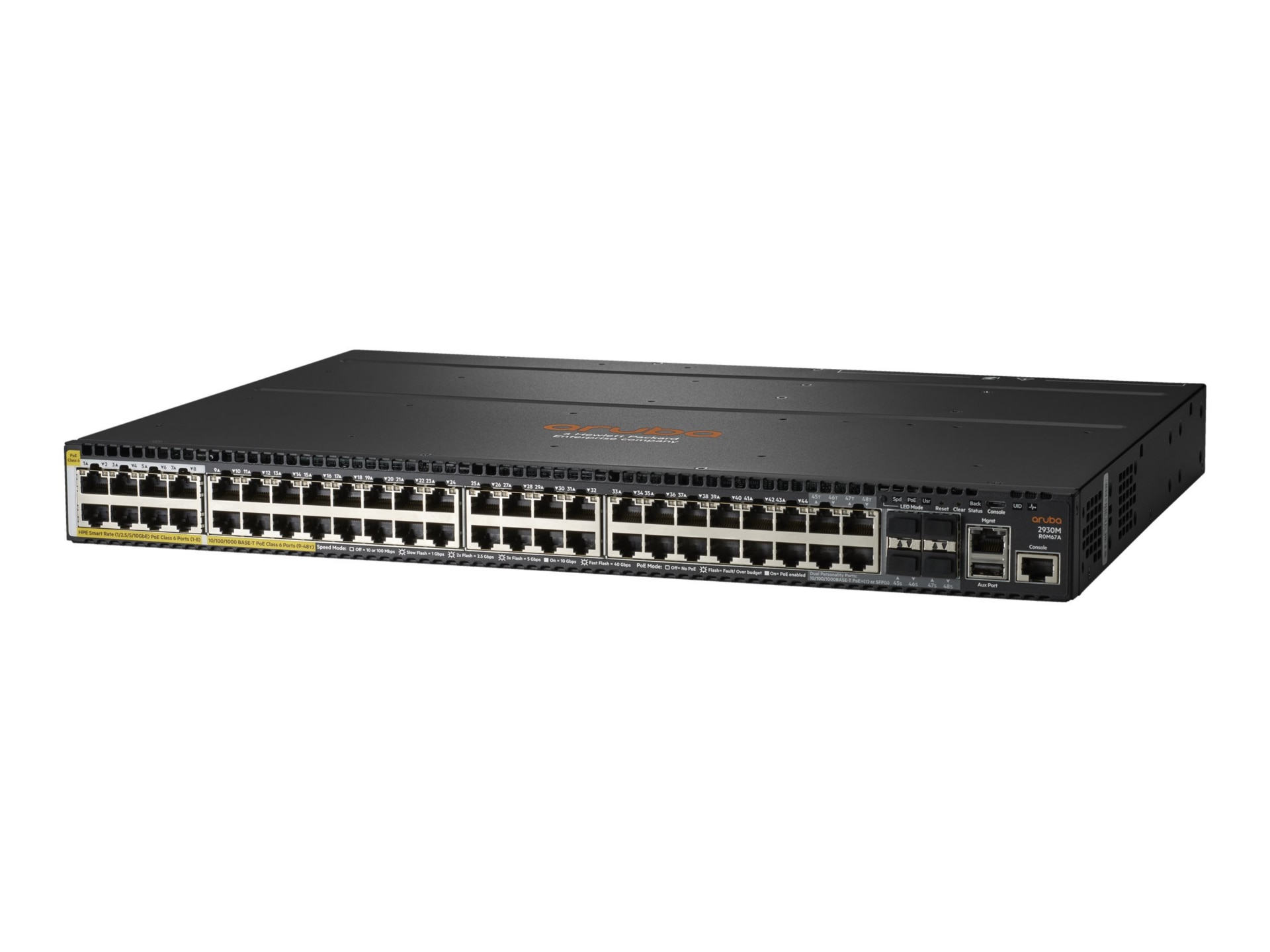 HPE Aruba 2930M 40G 8 HPE Smart Rate PoE Class 6 1-slot Switch - switch - 4