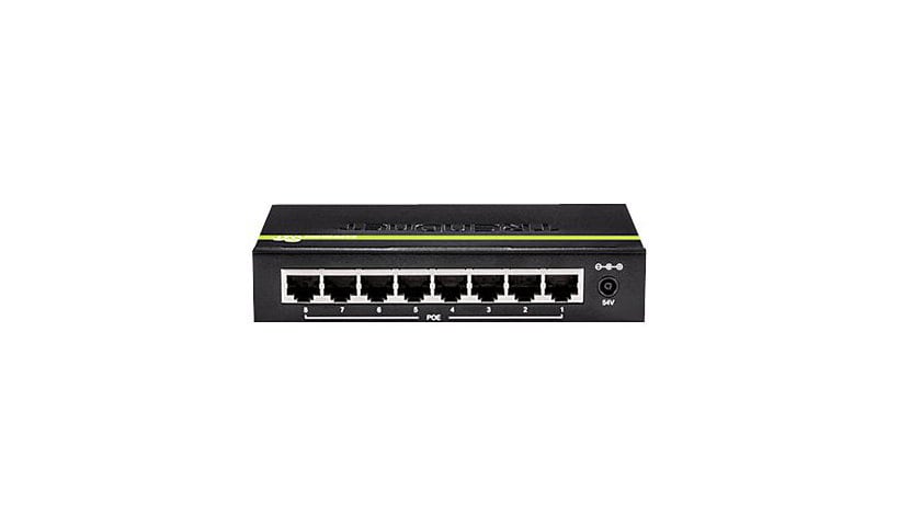 TRENDnet 8-Port GREENnet Gigabit PoE+ Switch, Supports PoE And PoE+ Devices, 61W PoE Budget, 16Gbps Switching Capacity,