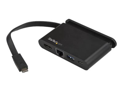 StarTech.com USB C Multiport Adapter - USB-C Travel Dock to 4K HDMI, 100W PD 3.0 Pass-Through, USB-A USB-C, GbE -