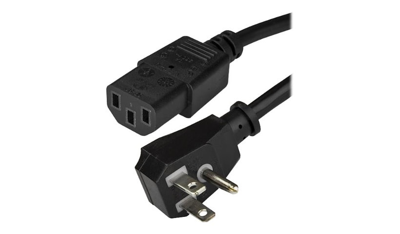 StarTech.com 10ft (3m) Computer Power Cord, Flat 5-15P to C13, 10A 125V, 18AWG, Black Replacement AC PC Power Cord,