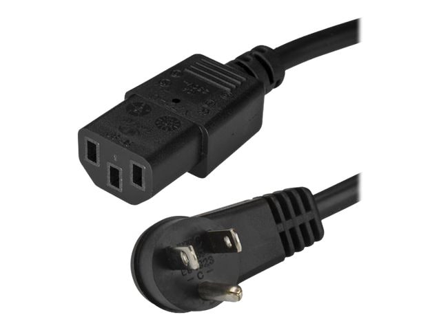 StarTech.com 10ft (3m) Computer Power Cord, Right Angle NEMA 5-15P to C13,