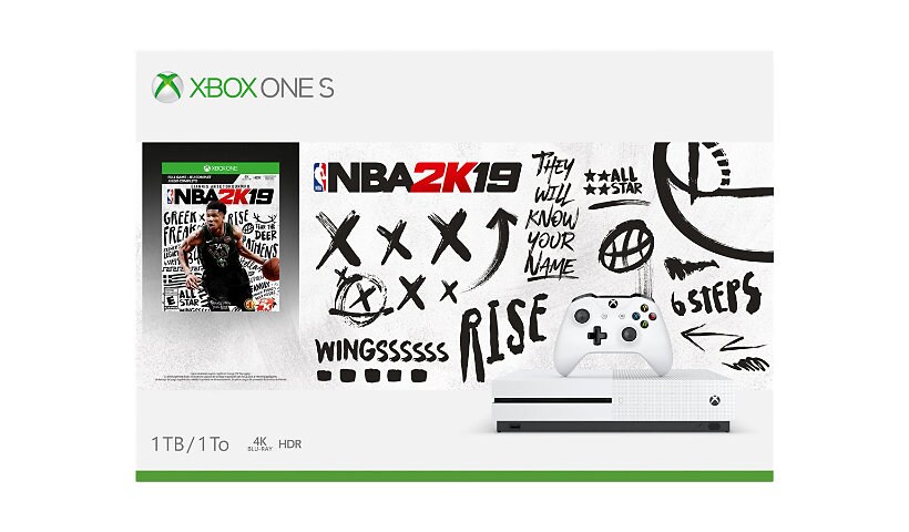 Microsoft Xbox One S - NBA 2K19 Bundle - game console - 1 TB HDD - white