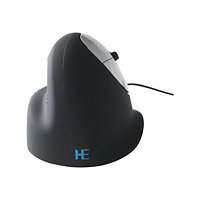 R-Go HE Mouse Souris ergonomique, Moyen (165-195mm), droitier, filaire - souris - USB - noir / argent