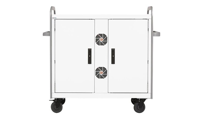 Bretford Link L 2 Shelves Charging Cart for 20 Devices - Ice White