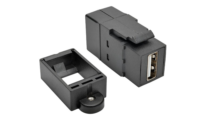 Tripp Lite USB 2.0 Keystone Panel Mount Coupler All-in-One F/F USB-A Black - adaptateur USB - USB pour USB