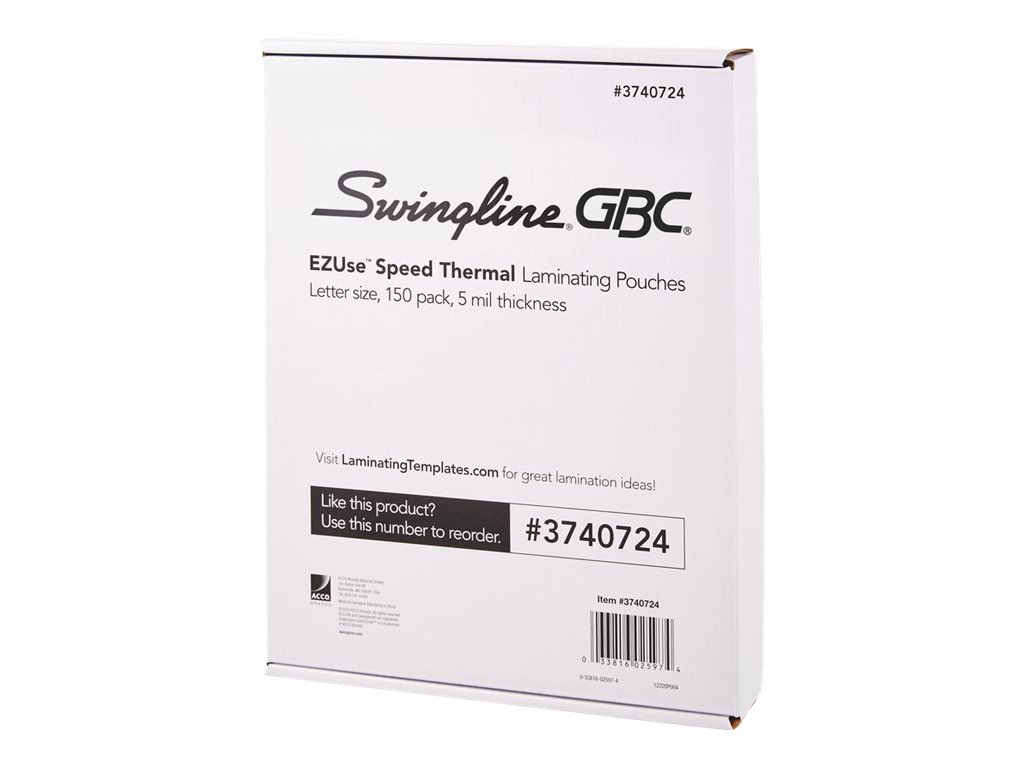 Swingline GBC EZUse Speed Thermal - 150-pack - glossy - Letter - lamination pouches