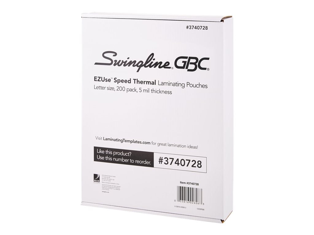 GBC Swingline EZUse 5mil Thermal Laminating Pouches - 200 Pieces