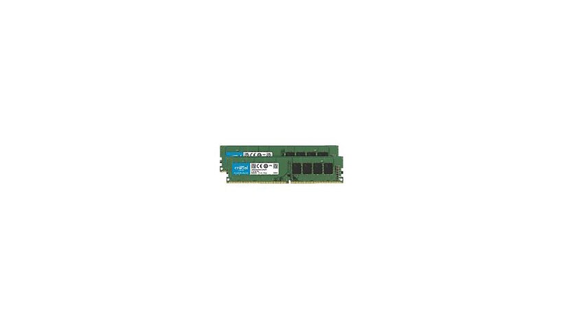Crucial - DDR4 - kit - 16 GB: 2 x 8 GB - DIMM 288-pin - 2666 MHz / PC4-2130