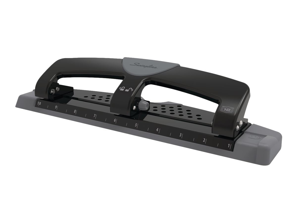 Swingline SmartTouch hole punch - 12 sheets - 3 holes - metal - gray, black  - A7074134 - Binders & Laminators 