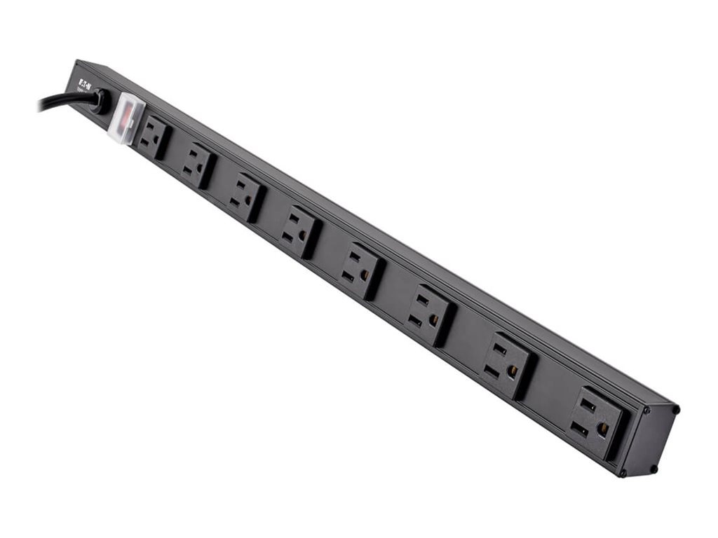 Tripp Lite 8 Outlet Power Strip 5-15R 15' Cord Vertical 5-15P 24" Black