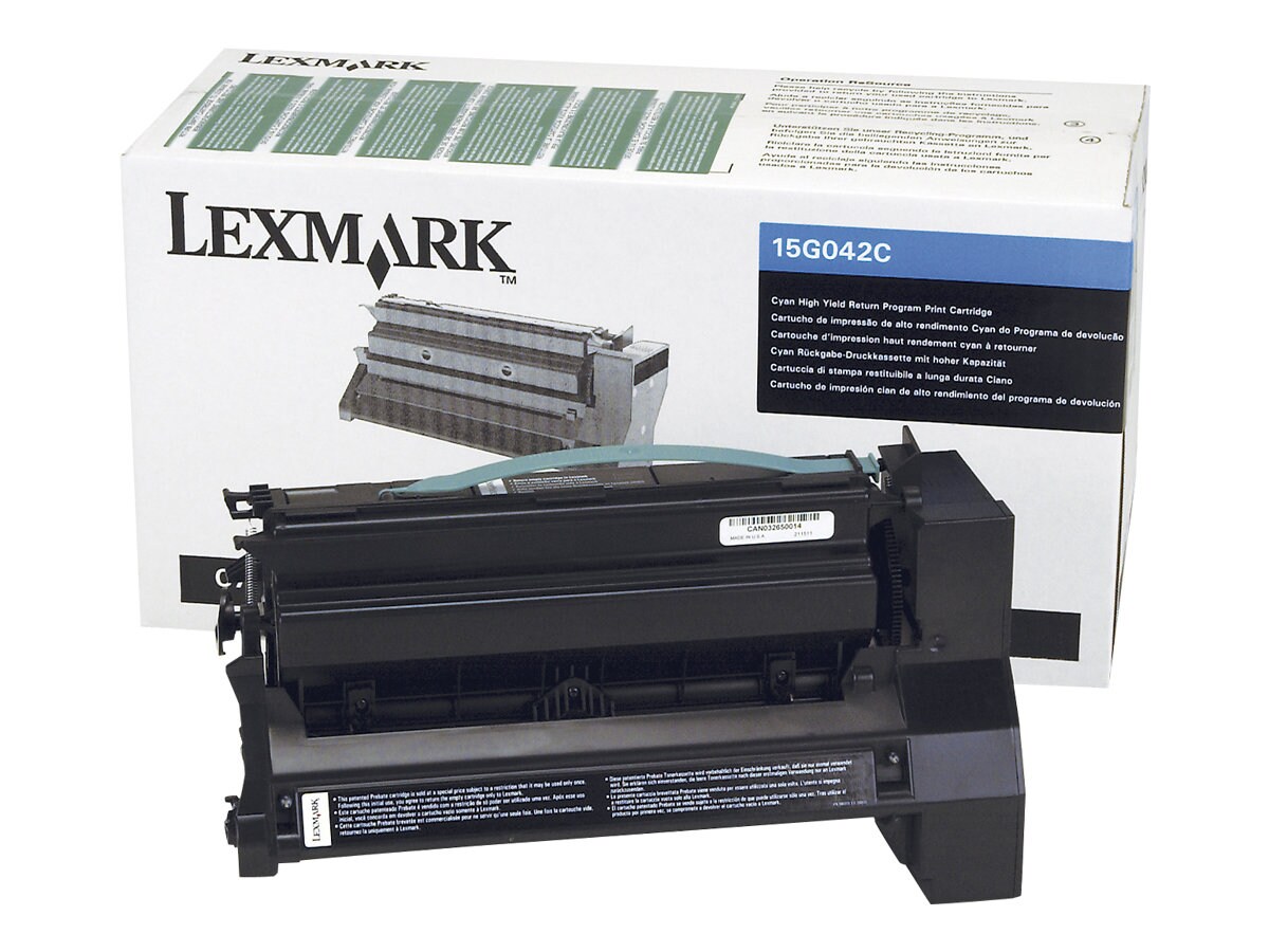 Lexmark Return Program 15G042C Hi-Yield Cyan Toner Cartridge