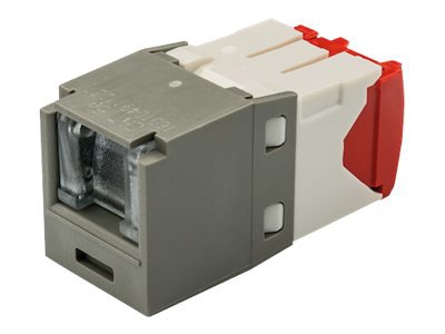Panduit Mini-Com Cat5e TX-5e Modular Jack - Red, RJ-45, Panel Mount - Box Of 25