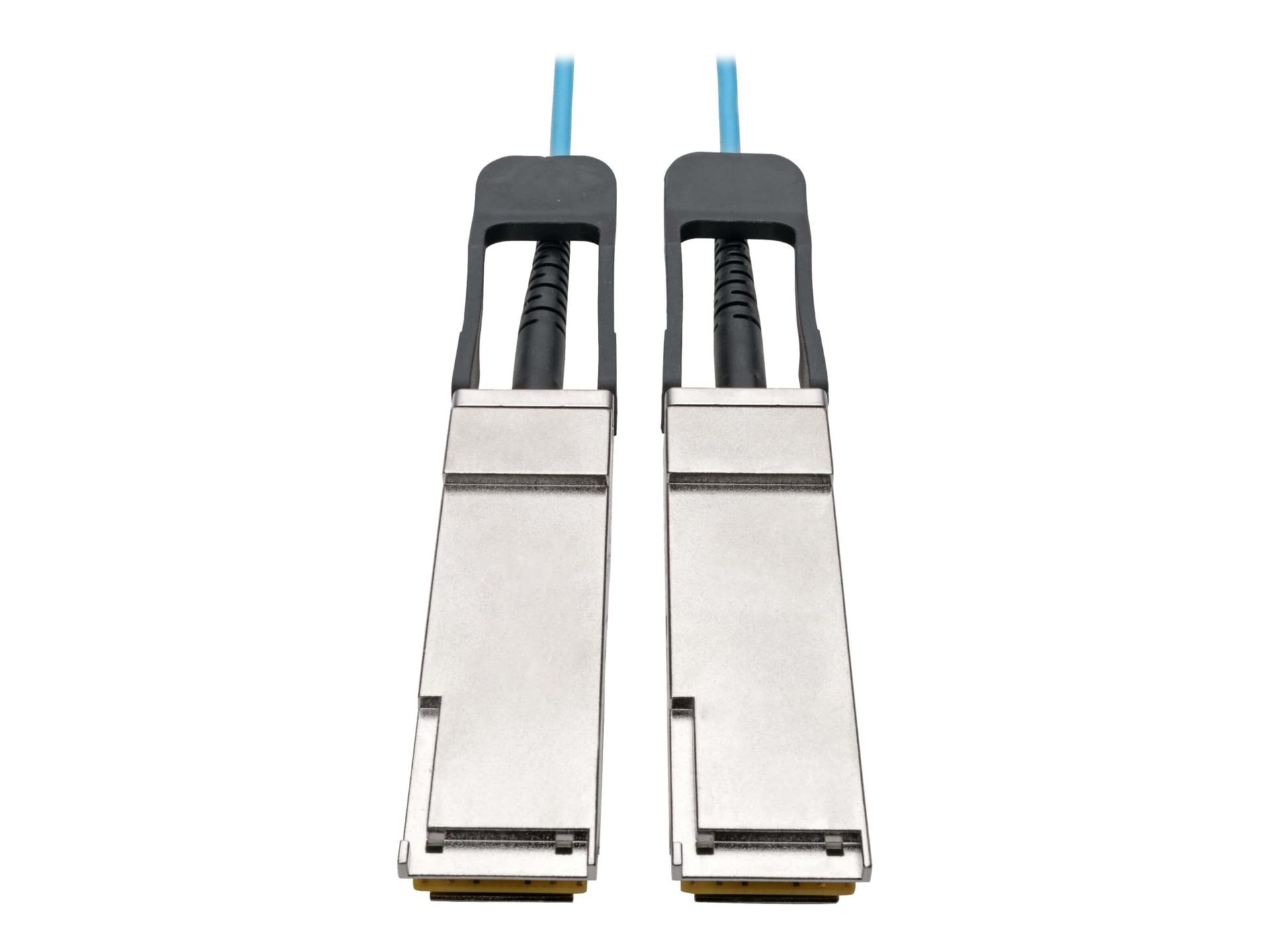 Tripp Lite QSFP+ to QSFP+ Active Optical Cable - 40Gb, AOC, M/M, Aqua, 15 m (49.2 ft.) - 40GBase-AOC direct attach cable
