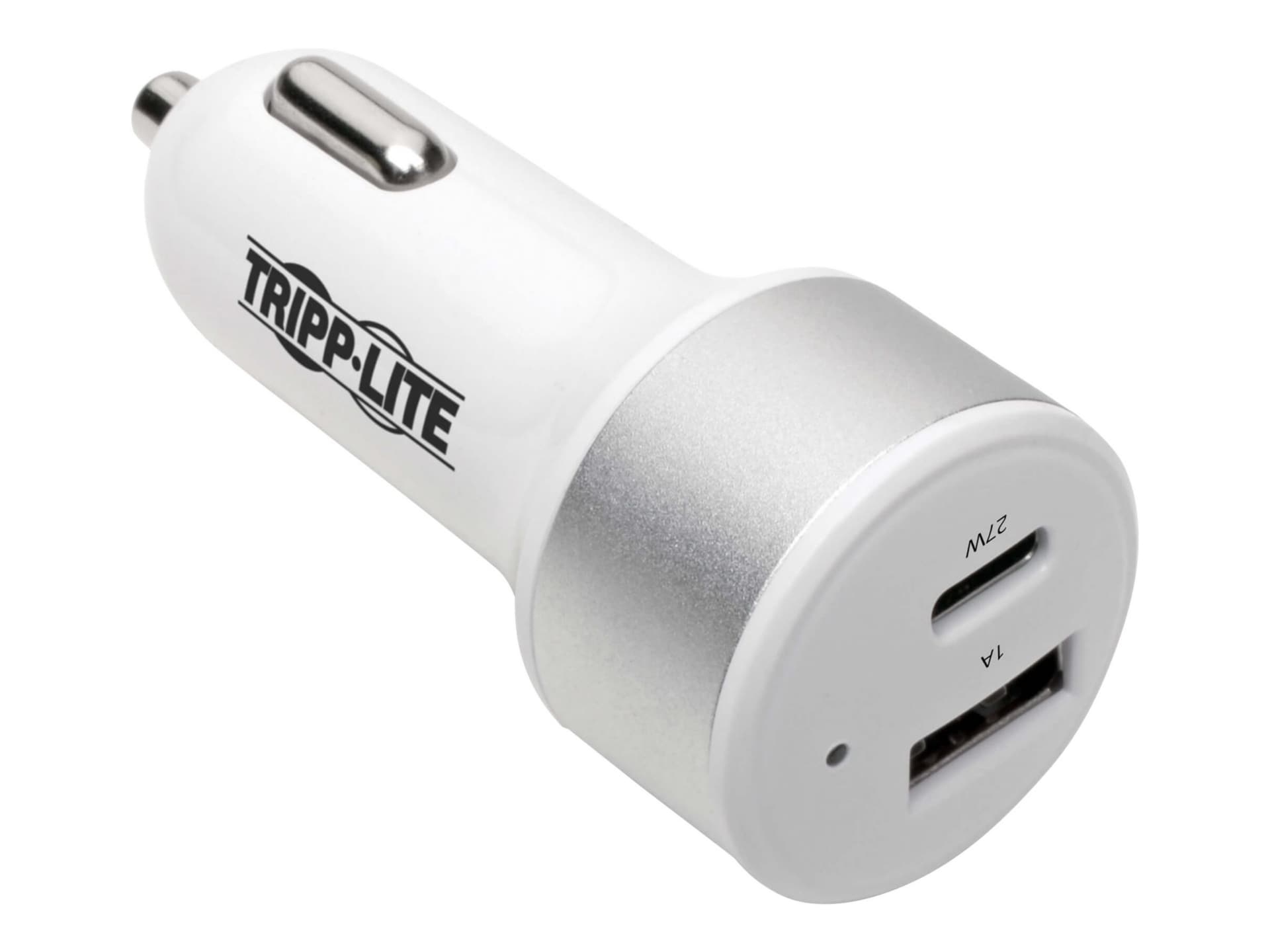 Tripp Lite Dual-Port USB Car Charger with PD Charging - USB Type C (27W) & USB  Type A (5V 1A/5W), UL 2089 car power - U280-C02-C1A1 - Laptop Chargers &  Adapters 
