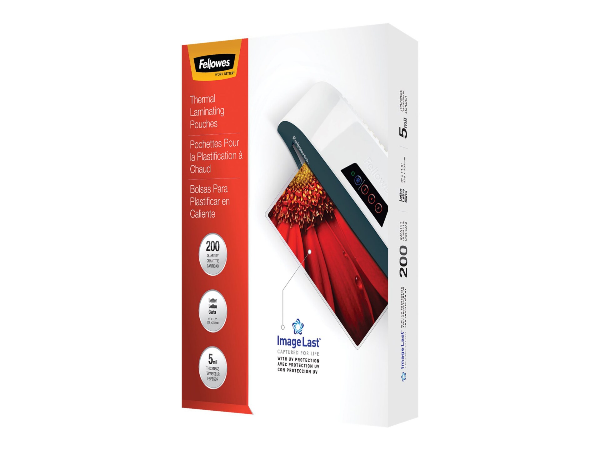 Fellowes ImageLast Letter - 200-pack - clear -  - glossy laminating pouches