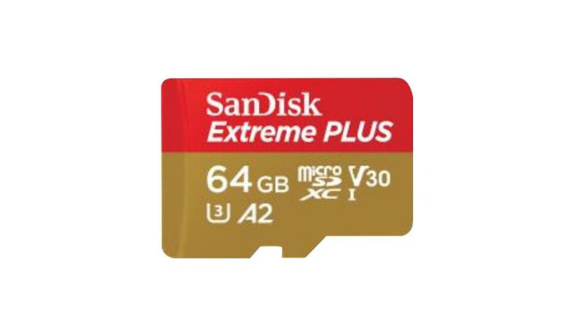 SanDisk Extreme PLUS - flash memory card - 64 GB - microSDXC UHS-I