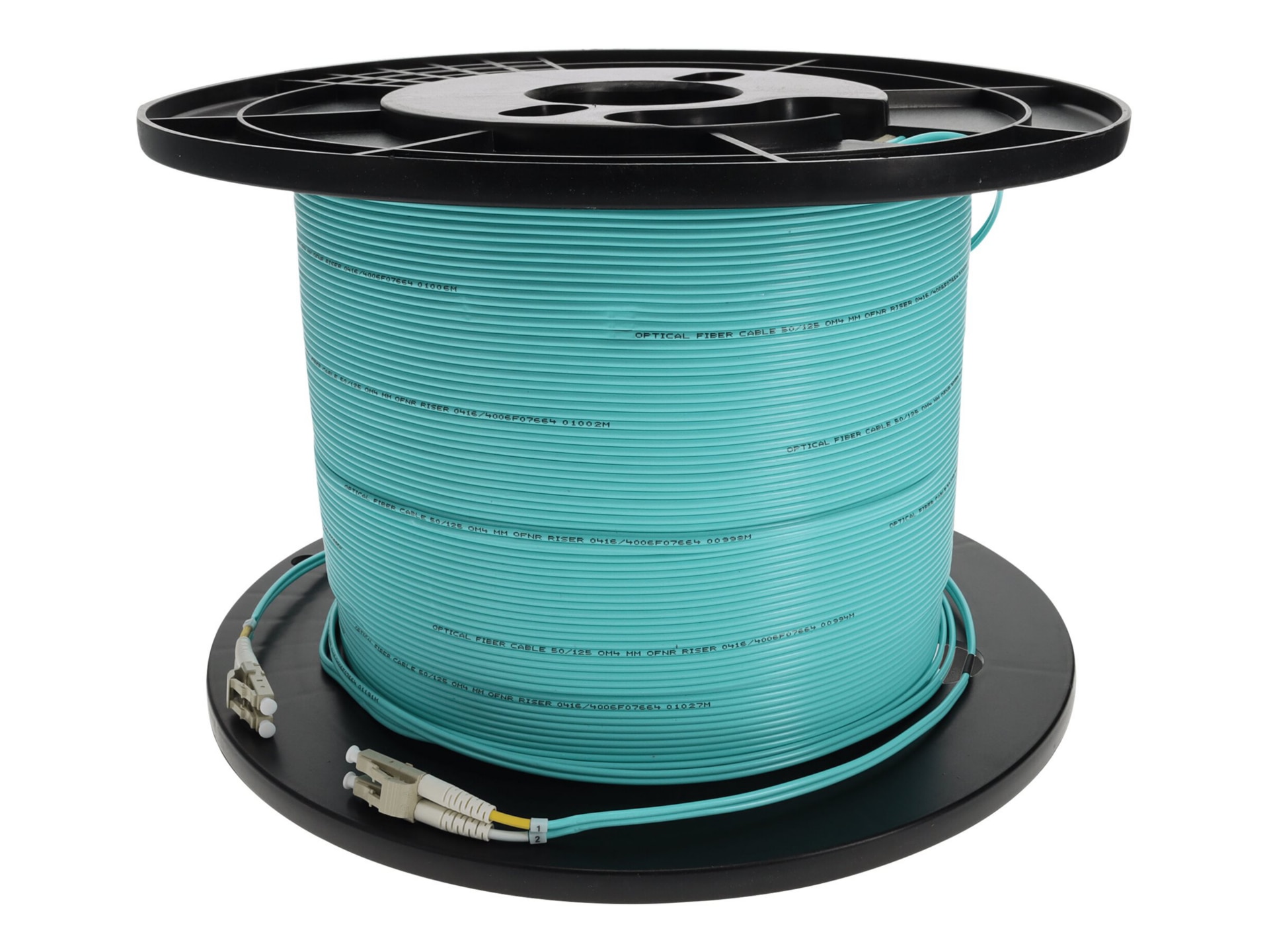Proline 120m LC to LC Aqua OM4 Duplex OFNR (Riser-Rated) Fiber Patch Cable