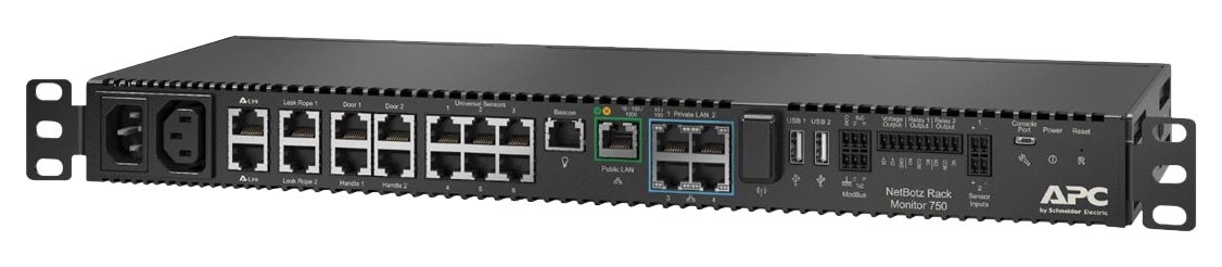 APC NetBotz 750 1U 4-Port POE Switch Rack Monitor - Black