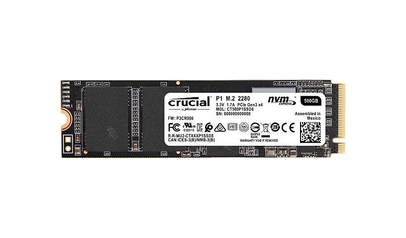 Crucial P1 - SSD - 500 Go - PCIe 3.0 x4 (NVMe)