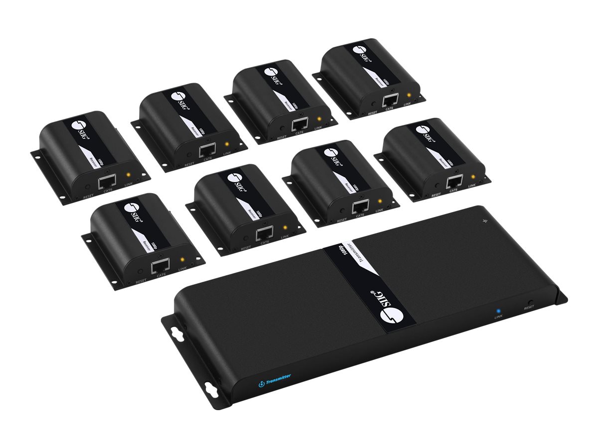 SIIG 8-Port HDMI Splitter Over Cat6 Extender with IR - video/audio/infrared