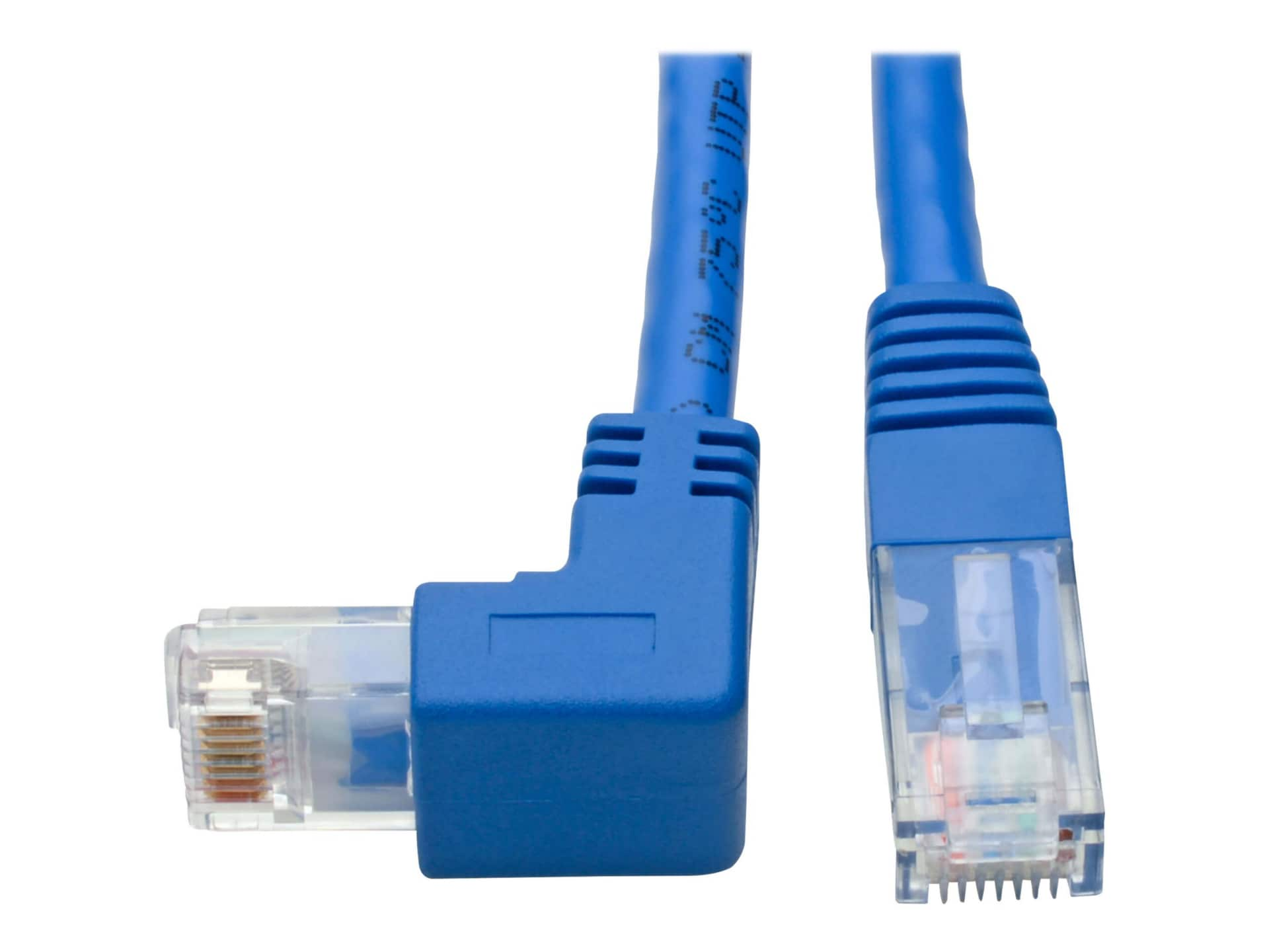 Tripp Lite Cat6 Patch Cable Down-Angled RJ45 UTP Gbe Molded M/M Blue 1ft