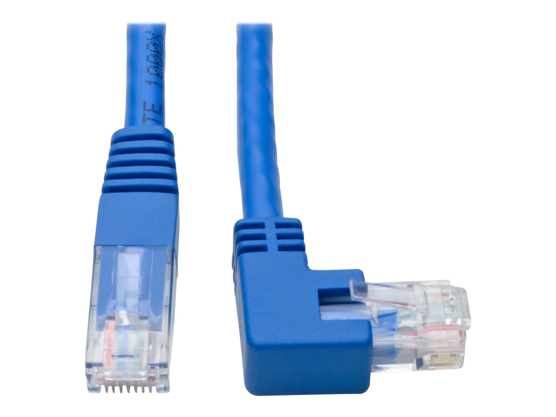 Tripp Lite Cat6 Patch Cable Right-Angled RJ45 UTP Gbe Molded M/M Blue 1ft - patch cable - 1 ft - blue
