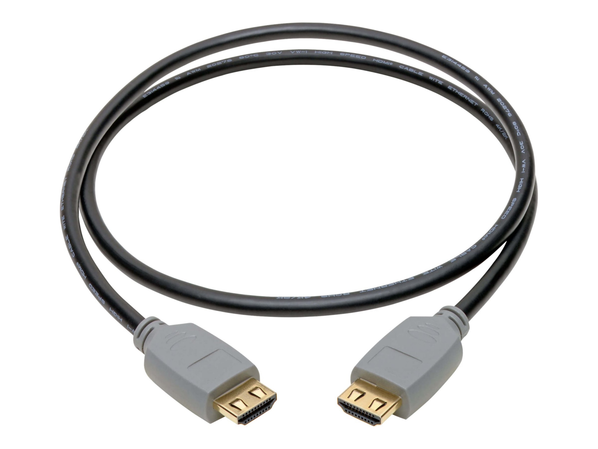 Thumbnail 2 of 6 for Eaton Tripp Lite Series 4K HDMI Cable (M/M) - 4K 60 Hz, HDR, 4:4:4, Gripping Connectors, Black, 1 m - HDMI cable - 3.3
