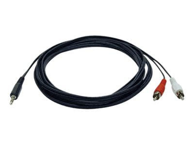 Eaton Tripp Lite Series 3.5 mm Mini Stereo to RCA Audio Y Splitter Adapter Cable (M/2xM), 12 ft. (3.7 m) - AV /