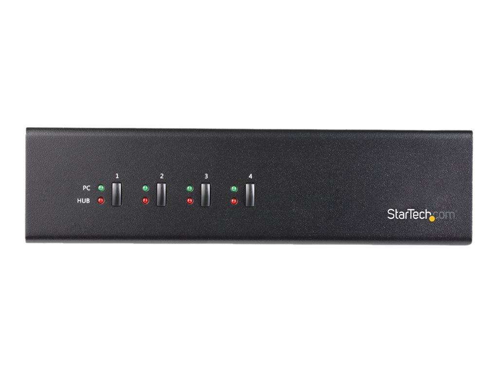 StarTech.com 4 Port Dual Monitor Dual Link DVI KVM Switch w/USB 3.0 Hub TAA