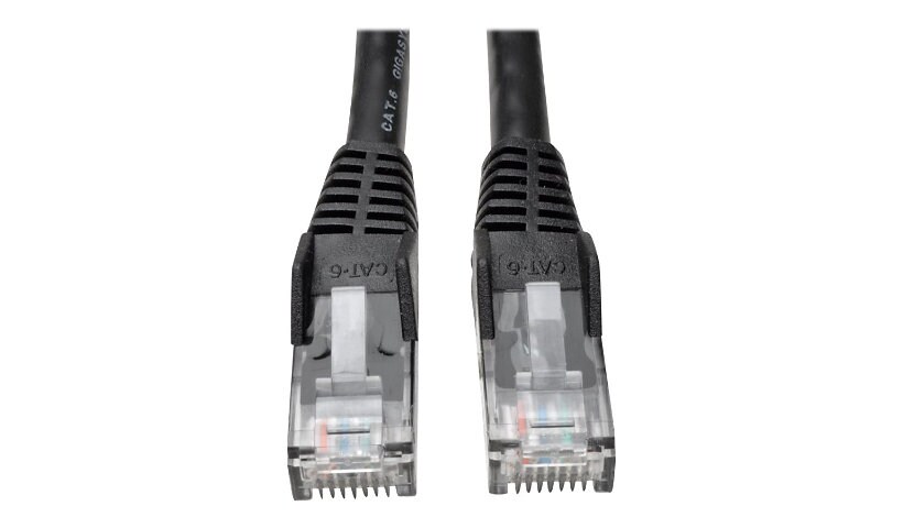 Eaton Tripp Lite Series Cat6 Gigabit Snagless Molded (UTP) Ethernet Cable (RJ45 M/M), PoE, Black, 6-in. (15,24 cm) -