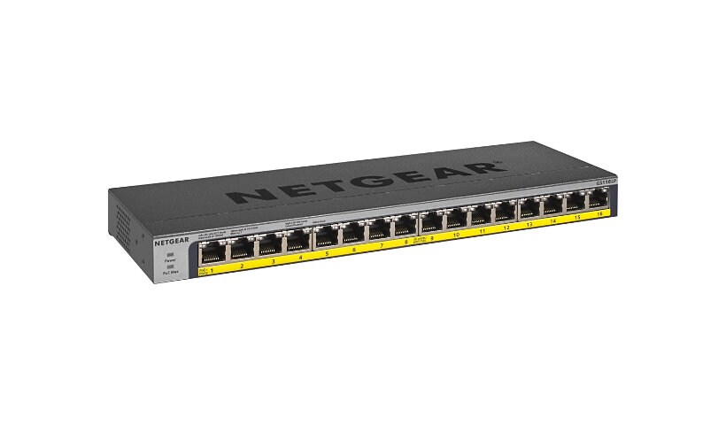 NETGEAR GS116LP - switch - 16 ports - unmanaged - rack-mountable