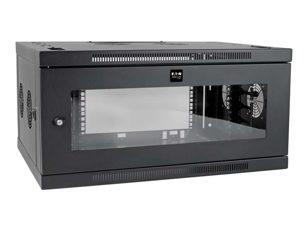 Eaton Tripp Lite Series SmartRack 6U Low-Profile Switch-Depth-Plus Wall-Mount Mini Rack Enclosure, Wide, Acrylic Window