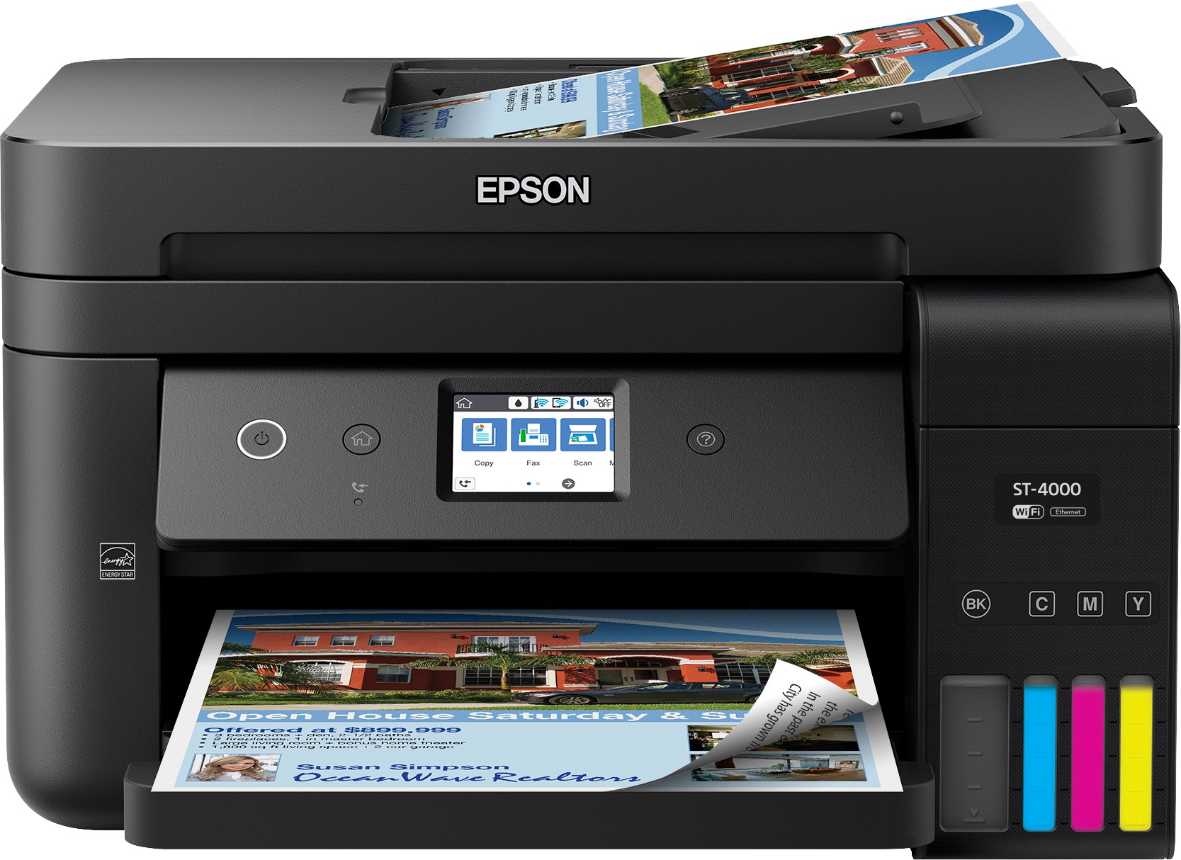 Epson Workforce St 4000 Ecotank Color Mfp Supertank Printer C11cg192 All In One Printers Cdw Com