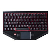 TG3 Electronics BLTX Series - keyboard - coiled cable, no logo - with touchpad - QWERTY - US - black