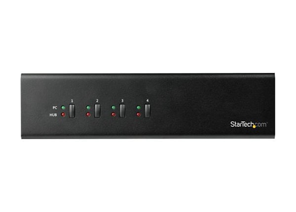 StarTech.com 4 Port Dual Monitor DVI KVM Switch w/USB 3.0 Hub & Audio - TAA