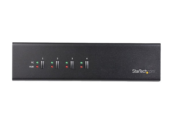 StarTech.com 4 Port Dual Monitor Dual Link DVI KVM Switch w/USB 3.0 Hub TAA