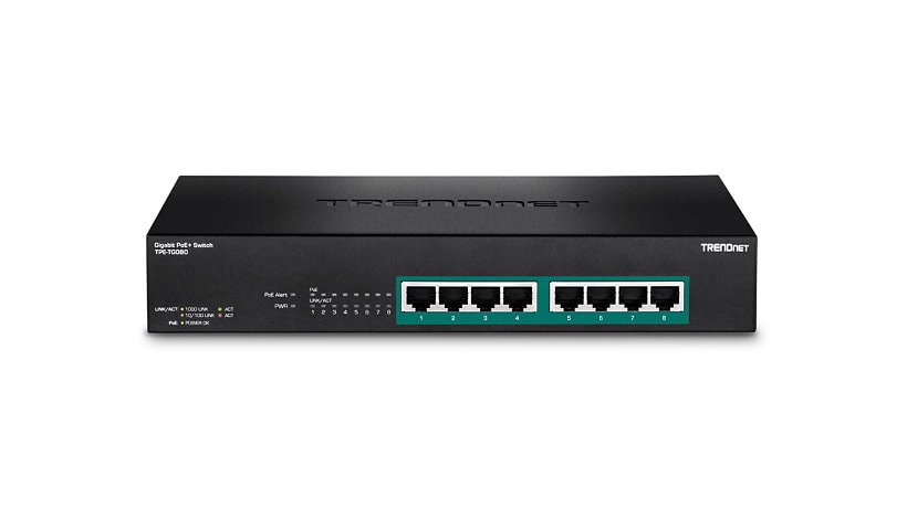 TRENDnet TPE TG80F - switch - 8 ports - rack-mountable - TAA Compliant