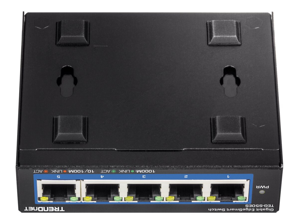 TRENDnet 5-Port Gigabit EdgeSmart Switch; TEG-S50ES; 5 x Gigabit Ports; 10Gbps Switch Capacity; Ethernet Network Desktop