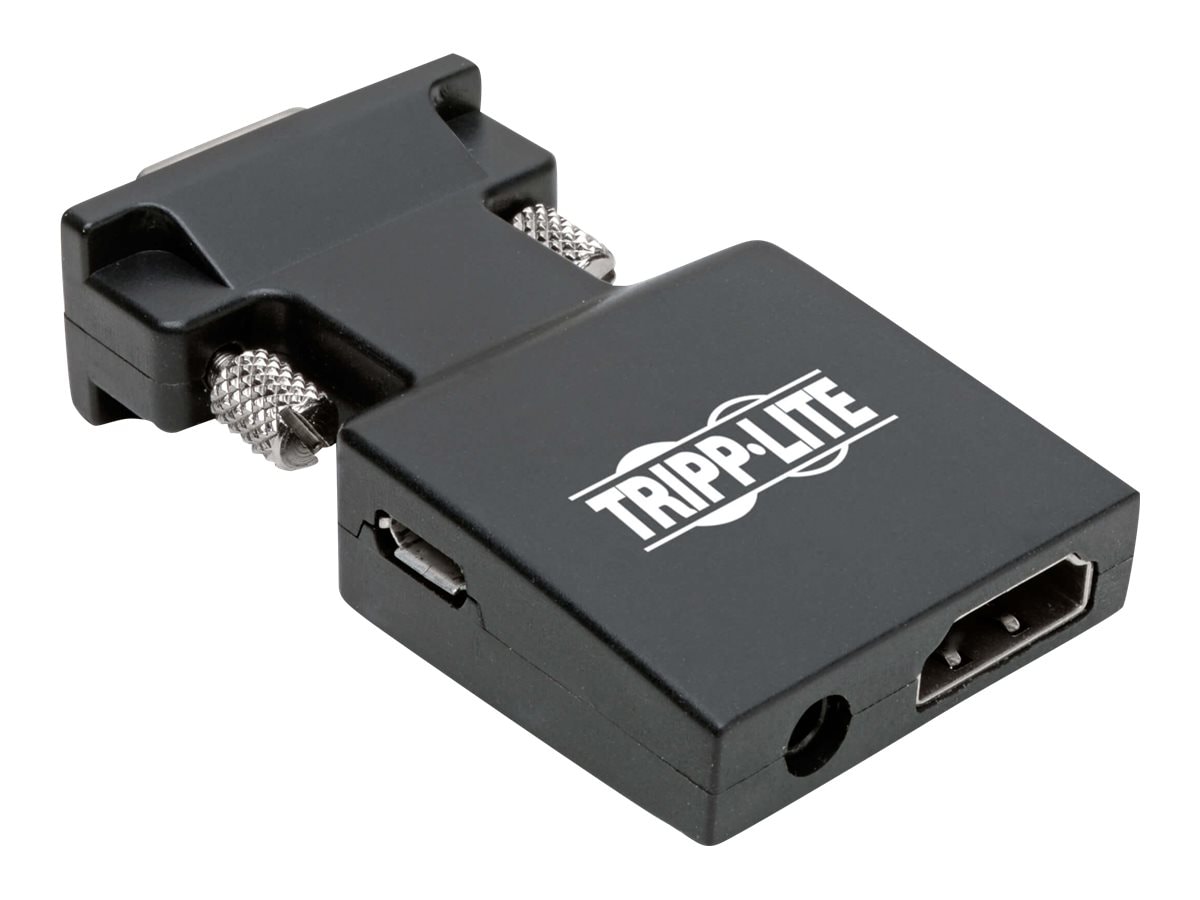 Tripp Lite HDMI to VGA Active Converter with Audio (F/M), 1920 x 1200 (1080p) @ 60 Hz - video converter - black