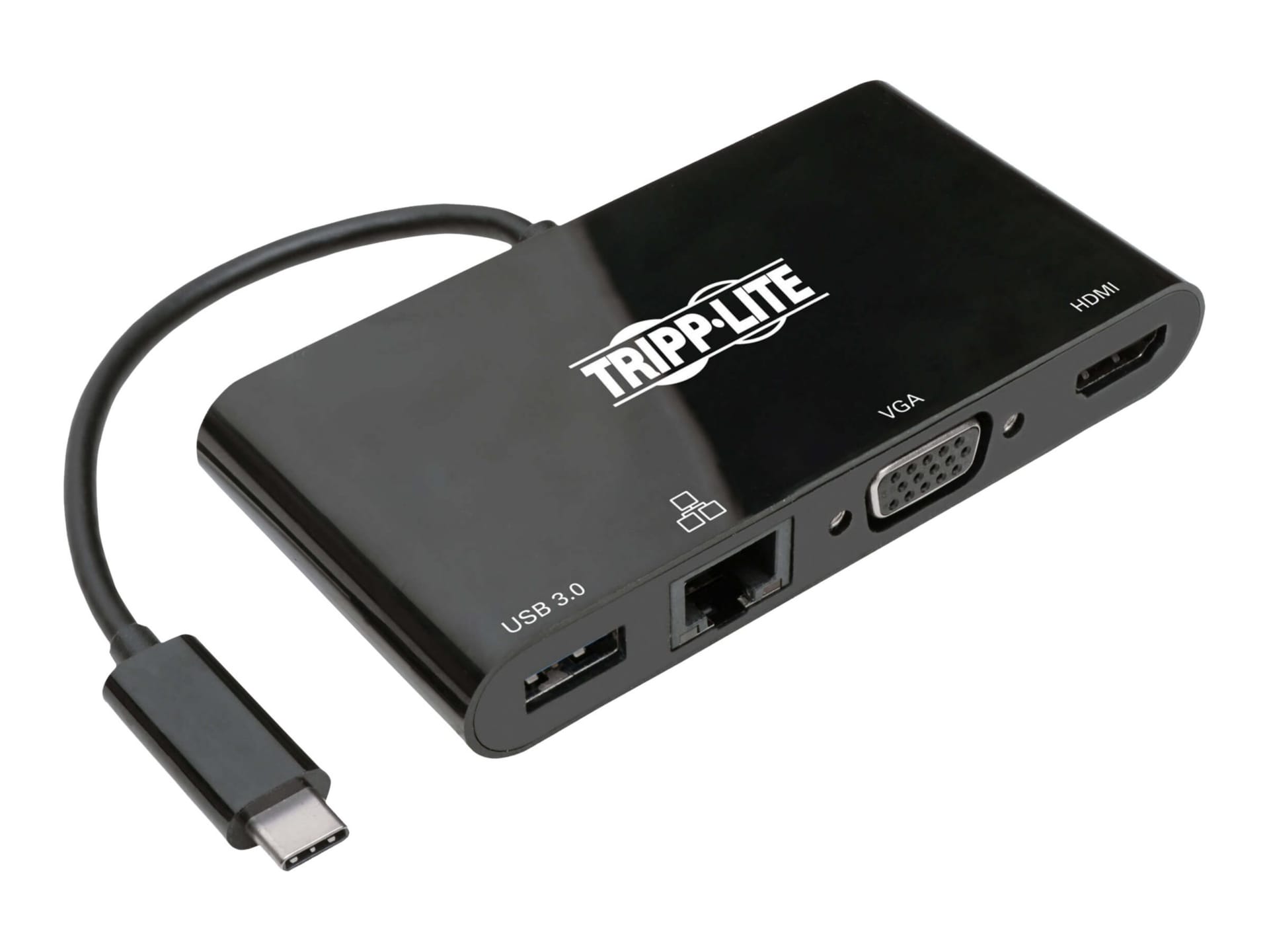 Tripp Lite USB C Docking Station Adapter 4K HDMI VGA Gbe USB-A Hub Black