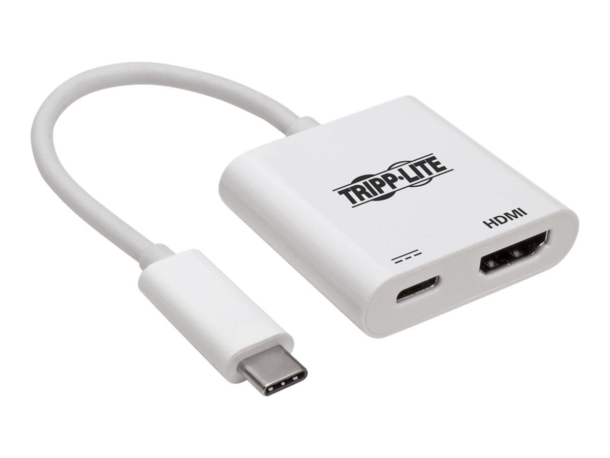 Tripp Lite USB C Adapter Converter 4K HDMI PD Charging USB Type C M/F White - external video adapter - white