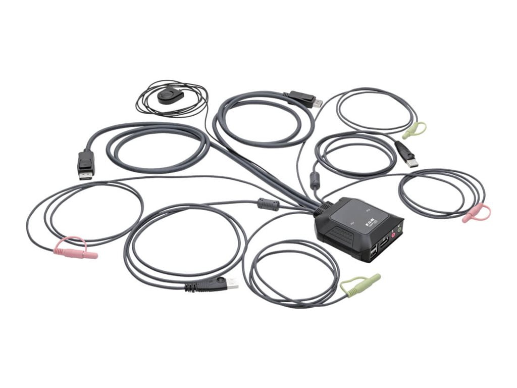Thumbnail 2 of 6 for Eaton Tripp Lite series 2-Port DisplayPort 1.1/USB KVM Switch with Audio/Video, Built-In Cables, USB Peripheral Sharing