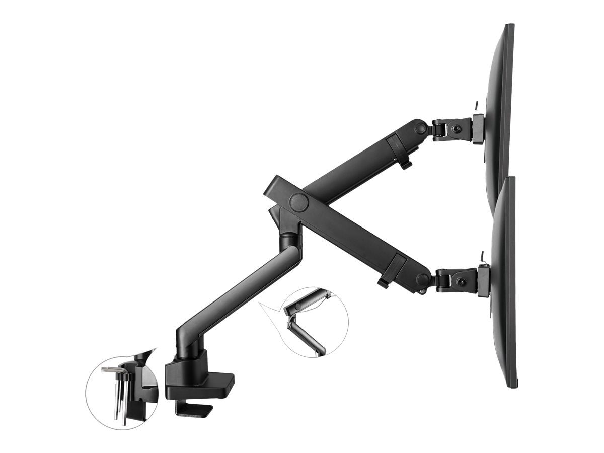 Thumbnail 5 of 9 for SIIG Mechanical Spring Slim Arm - mounting kit - adjustable arm - for 2 monitors - black