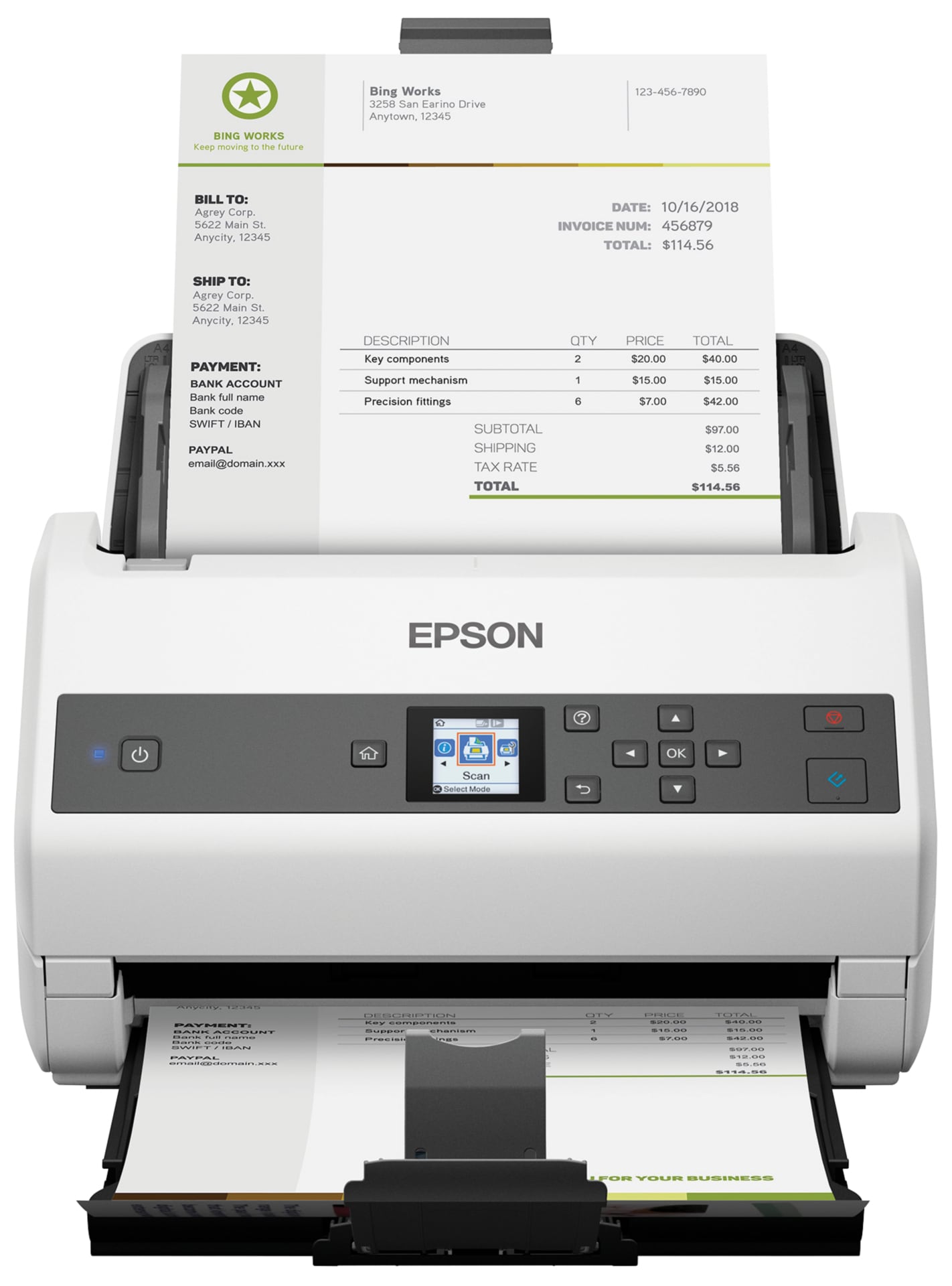 Epson WorkForce DS-870 - document scanner - duplex - desktop - USB 3.0