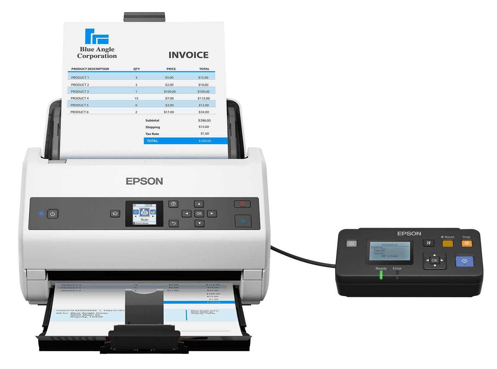 Thumbnail 4 of 7 for Epson WorkForce DS-970 - document scanner - duplex - desktop - USB 3.0