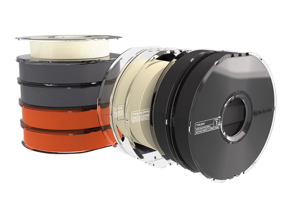 MakerBot Tough Mixed Pack - 9-pack - onyx black, safety orange, stone white - tough / PVA filament